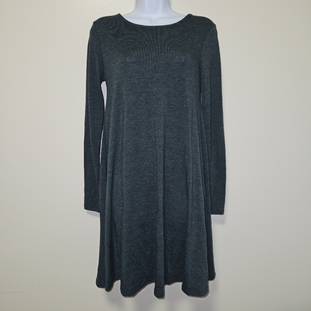 Old Navy Rib-Knit Long Sleeve Midi Shift Dress Casual Officecore Women XSmall